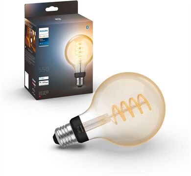 hue Wh. Amb. 7W Fil G93 E27 (Schwarz)