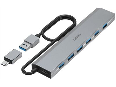 Hama USB-Hub 7 Ports USB 3.2 Gen1 (Grau)
