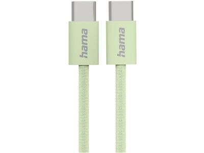 Hama Ladekabel Fabric (1m) USB-C>USB-C (grün)