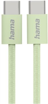 Hama Ladekabel Fabric (1m) USB-C>USB-C (grün)
