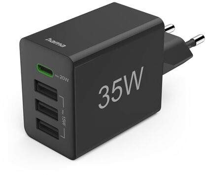 Hama Multi USB/USB-C Ladegerät (35W) (Schwarz)