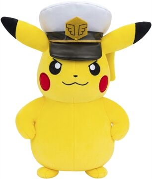 JAZWARES Captain Pikachu Plüsch (20cm) (Schwarz)