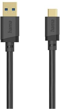 Hama USB-A > USB-C Kabel (0,75m) (Schwarz)