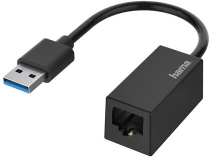 Hama USB-A auf RJ45/LAN-Adapter (Schwarz)