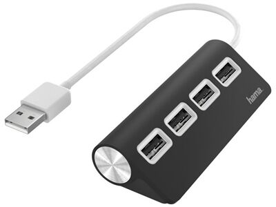 Hama USB-Hub 4 Ports (Schwarz)