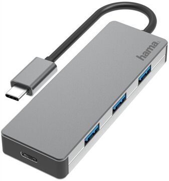 Hama USB-C-Hub 4 Ports, USB 3.2 Gen2 (Grau)