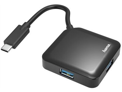 Hama USB-C-Hub 4 Ports (Schwarz)