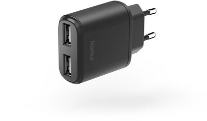 Hama Ladegerät 2-fach USB (12W) (Schwarz)