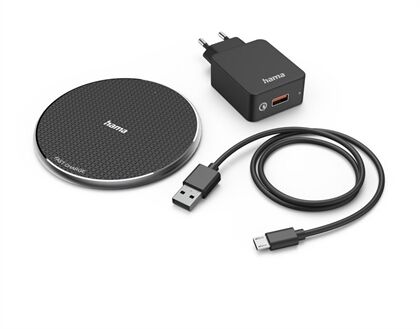 Hama Wireless Charger-Set QI-FC10 (Schwarz)