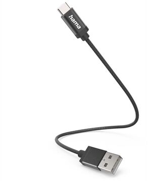 Hama Ladekabel USB-A>USB-C (0,2m) (Schwarz)