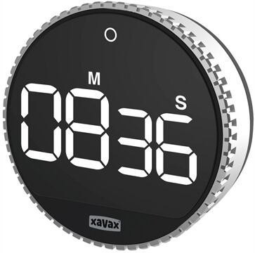 XavaX Küchentimer Rotation (silber/schwarz)
