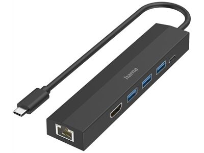 Hama USB-C-Hub 6 Ports (Schwarz)
